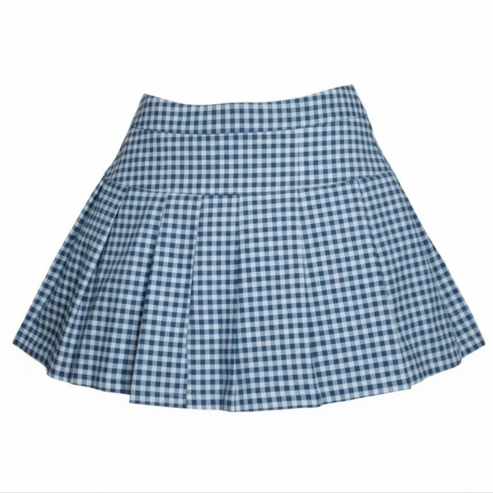 Kyodan Golf Blue&White Gingham Tennis Pickleball Pull On Slight Stretch Skort M